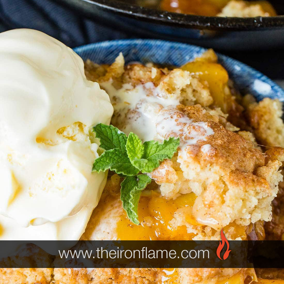 Dutch Oven Lazy Peach Cobbler